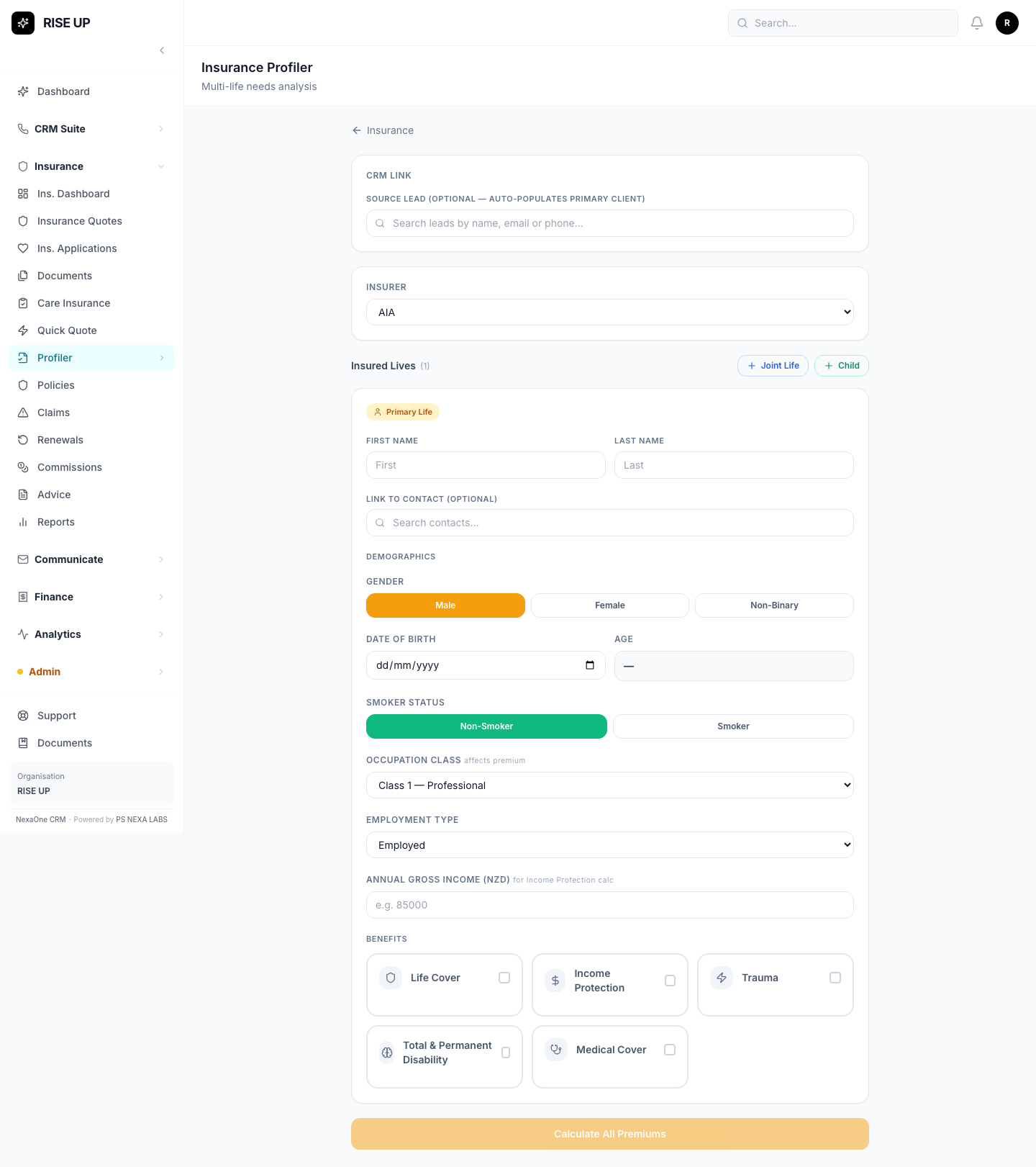 Profiler calculator